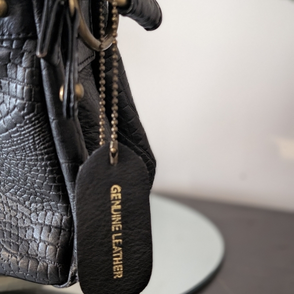 Great American leatherworks black bag with bronze rivets eeuc - Picture 3 of 15